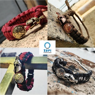 Vòng tay Paracord chiến binh Sparta - khóa cài đen/cài khiên/thắt rút (nhận đổi màu dây)