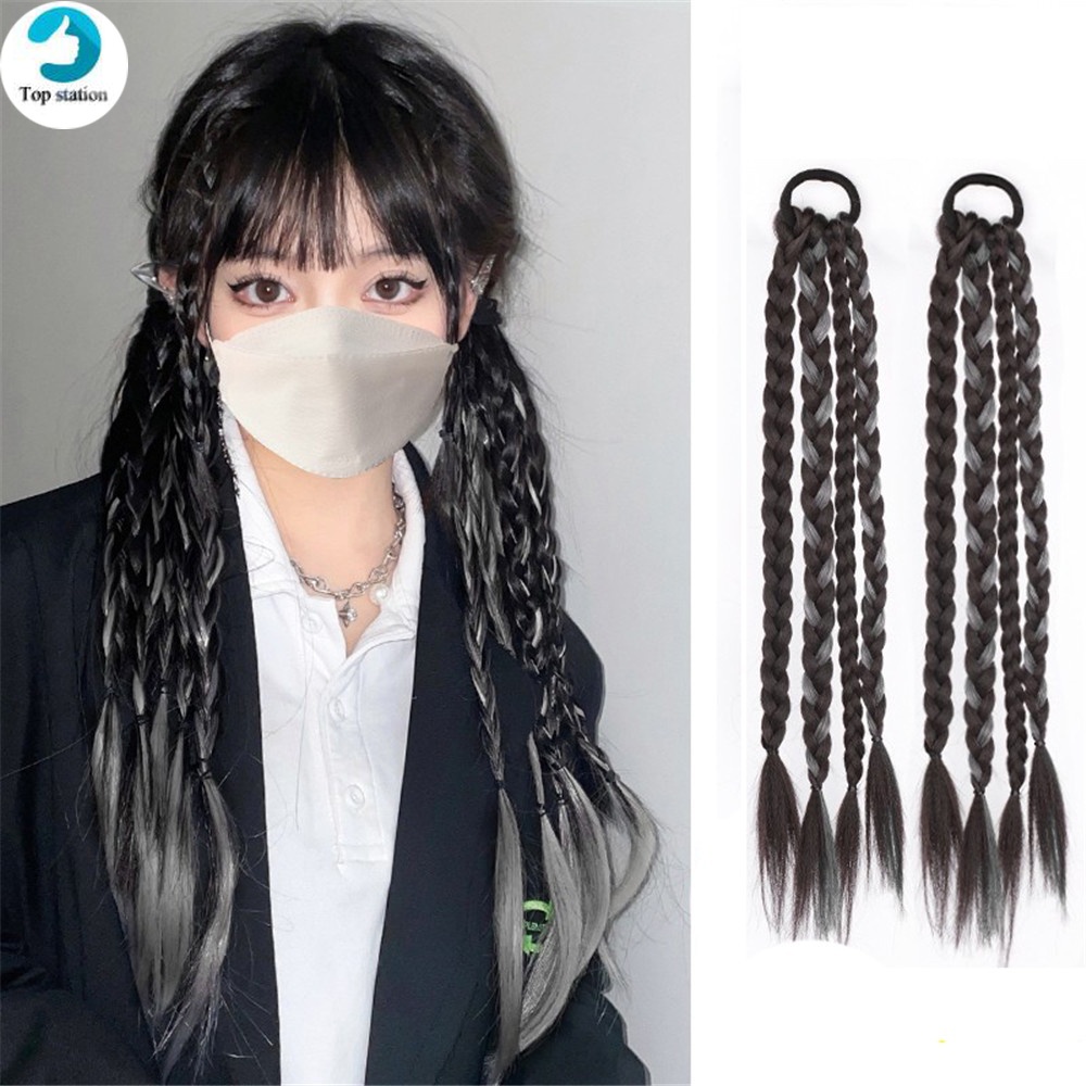 Tóc Giả Thắt Bím Đuôi Ngựa Nhiều Màu Sắc Dành Cho Nữ