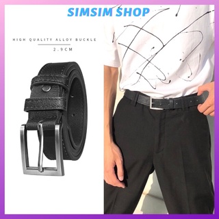 Dây nịt lưng nam Hàn Quốc Sim Sim Shop TLN010 trẻ trung học sinh viên Thắt lưng nam đơn giản mặt vuông da đẹp
