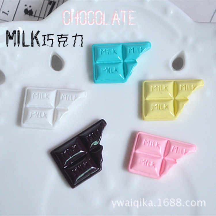 Charm (C135) slime/ Dụng Cụ Charm Trang Trí [Ko Keo &amp; Nút] Hình Thỏi Socola (1.9x1.3 cm)