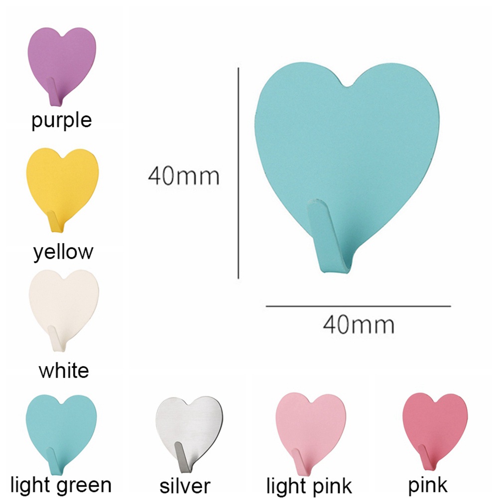 Epoch Set 1 / 5 Móc Treo Đồ Dán Tường Hình Trái Tim Dễ Thương