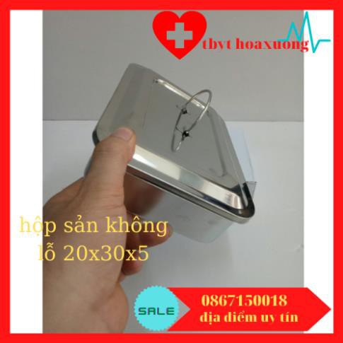 Hộp Đựng Dụng Cụ Inox -Hộp Trung Không Lỗ 16x24x5cm