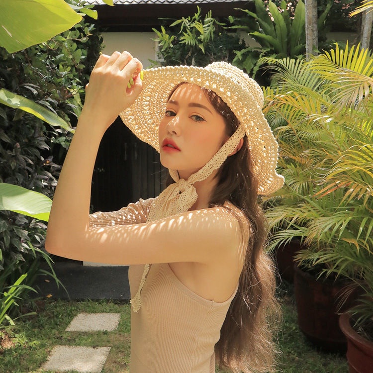 Mũ Cói Thắt Nơ Phong Cách Hàn Quốc Xinh Xắn Cho Nữ