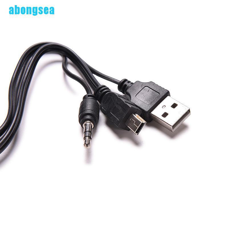 Abongsea 3.5mm USB to Mini USB Standard Audio Jack Connection Cable for Speakers Mp3/4