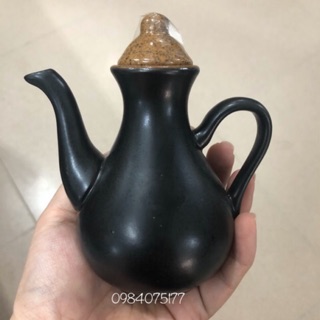 Bình Ấm rót mắm men đen gốm sứ Bát Tràng