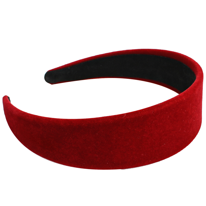 Dây buộc tóc/băng đô cài tóc bằng vải nhung mềm mại màu trơn phong cách vintage dành cho nữ