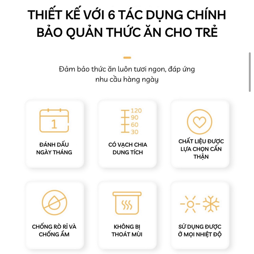 Hộp trữ đông đồ ăn dặm cho bé 120ml Misuta, sử dụng được trong lò vi sóng, có đặt lịch ngày trữ đông