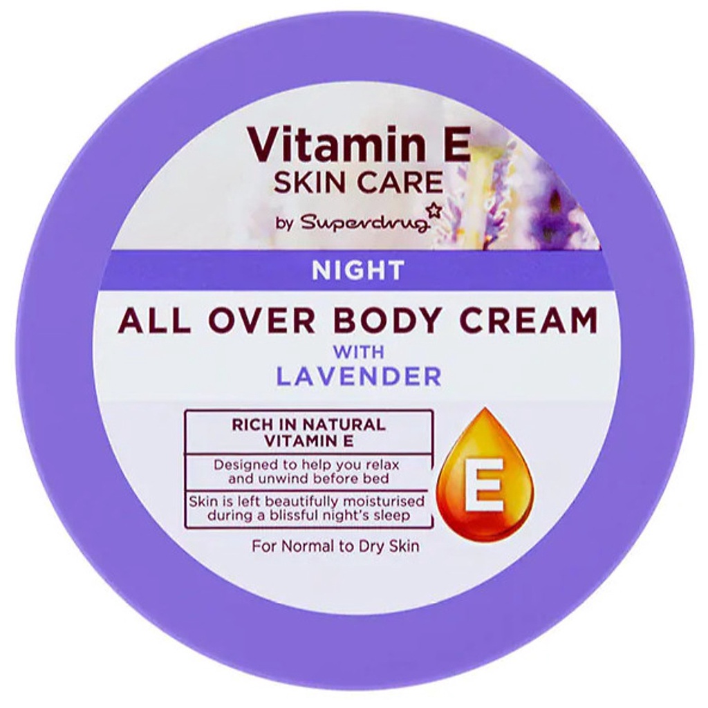 Dưỡng Thể Superdrug Vitamin E Lavender All Over Body Cream 300ml