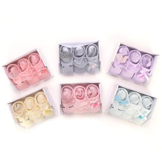 Sét Tất 3 đôi cotton cao cấp cho bé sơ sinh (0-2 tuổi)