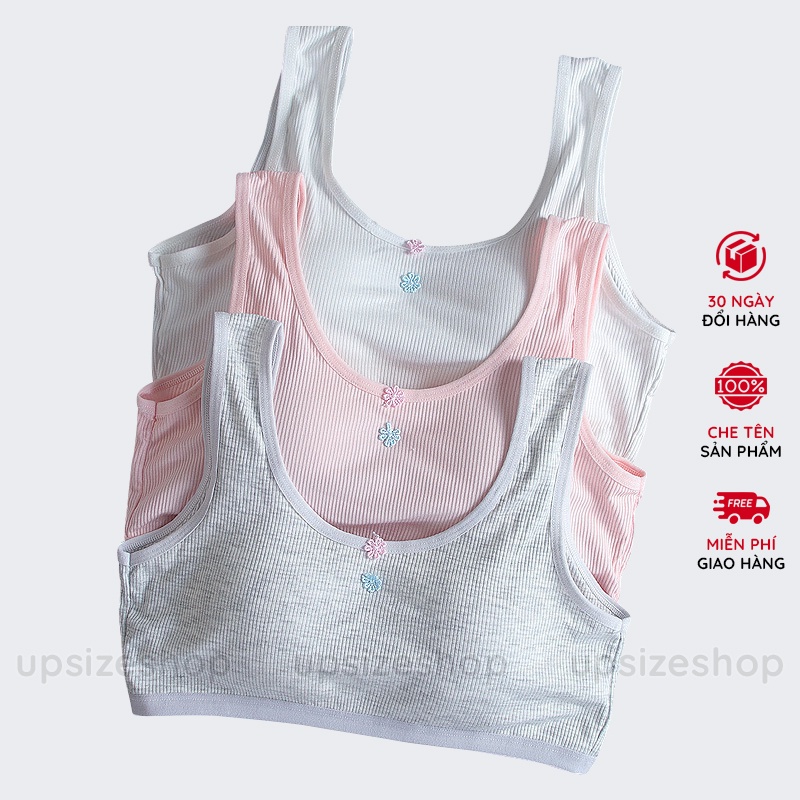 Áo Lá Học Sinh Cotton Thun Tăm Mềm Mịn Có Mút, Áo Lót Học Sinh Cấp 2 Cấp 3
