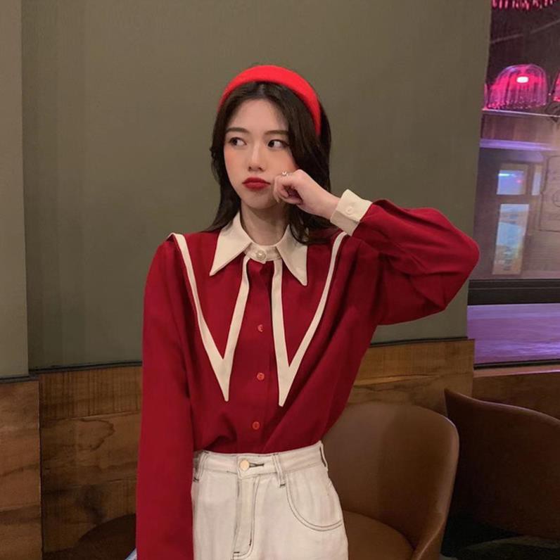 Áo Sơ Mi Lụa Cổ Nhọn Dài Pha Viền Quảnh Châu Hàng Loại 1 M026 - Lolla_Fashion
