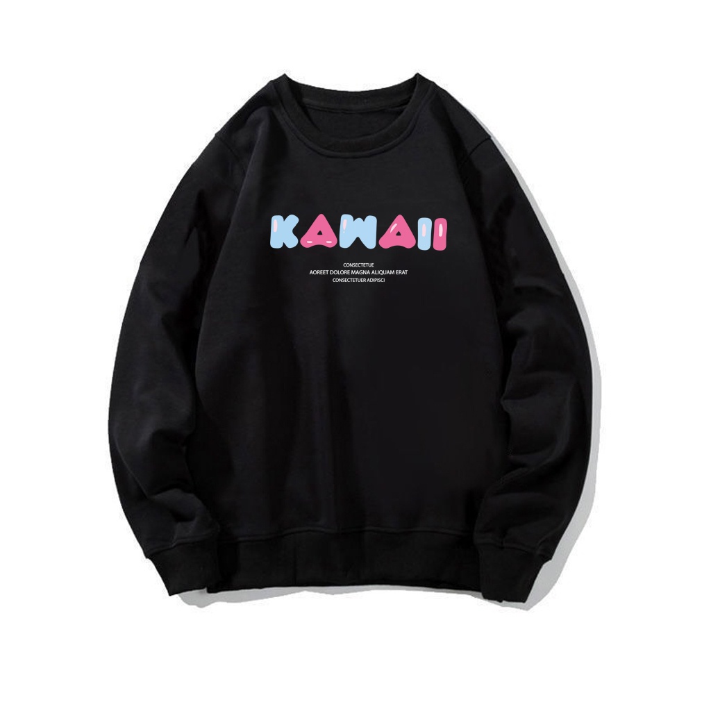 Áo thu đông dài tay THỎ KAWAI nam nữ unisex 2 màu đen trắng(N246)