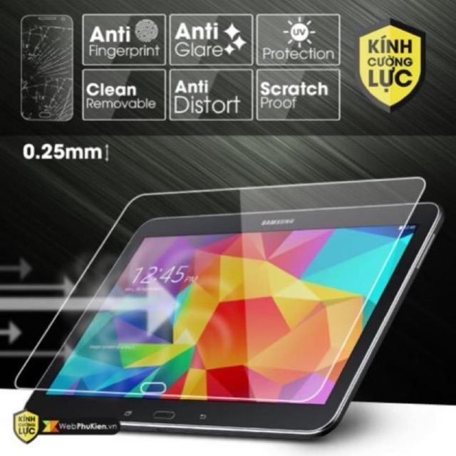 Dán kính cường lực Samsung Tab 4 10.1inch T530, T531 trong suốt
