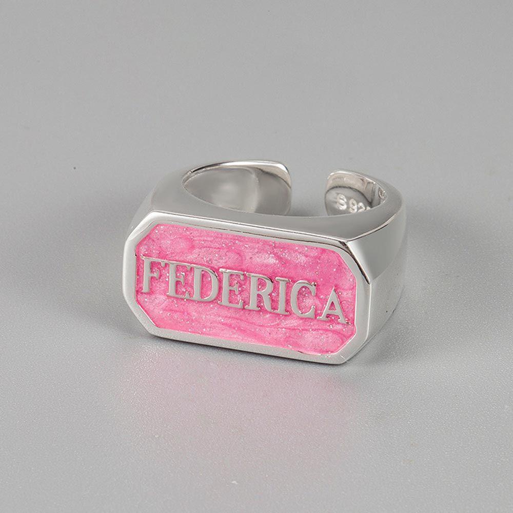 Nhẫn Mở VANES1 Họa Tiết Chữ Cái Thanh Lịch Cho Nữ