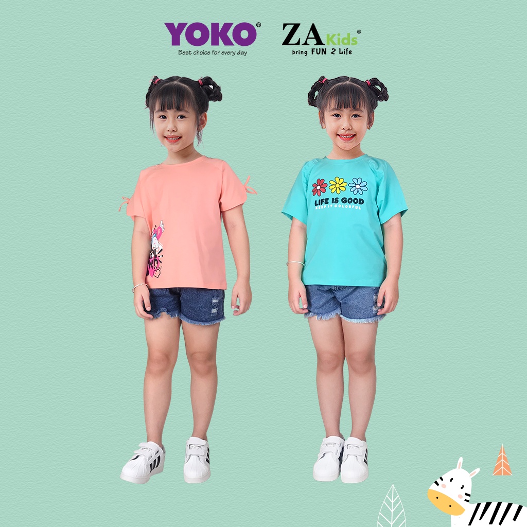 Bộ Quần Áo Thun Bé Gái Tay Ngắn Quần Jean (1-5 Tuổi) YOKO KID’S FASHION 21369G