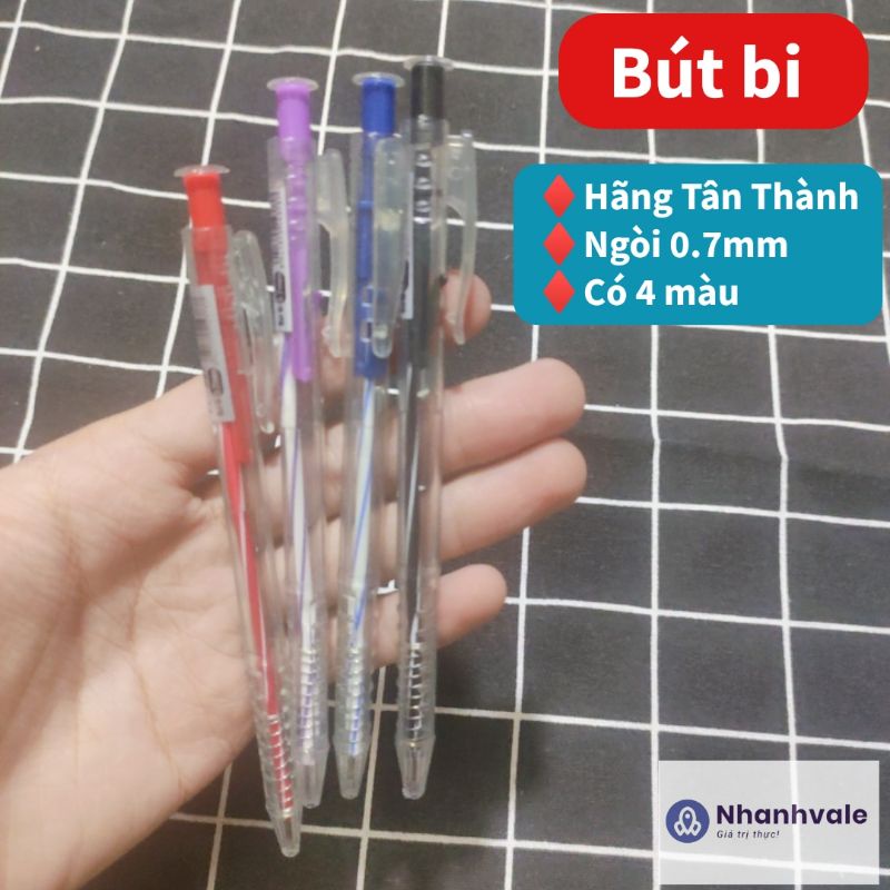 [Bán lẻ 1 cây] Bút bi Tân Thành ngòi 0.7mm có 4 màu
