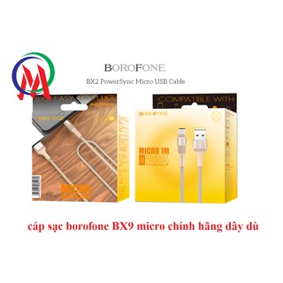 Cáp sạc borofone BX9 micro chính hãng dây dù