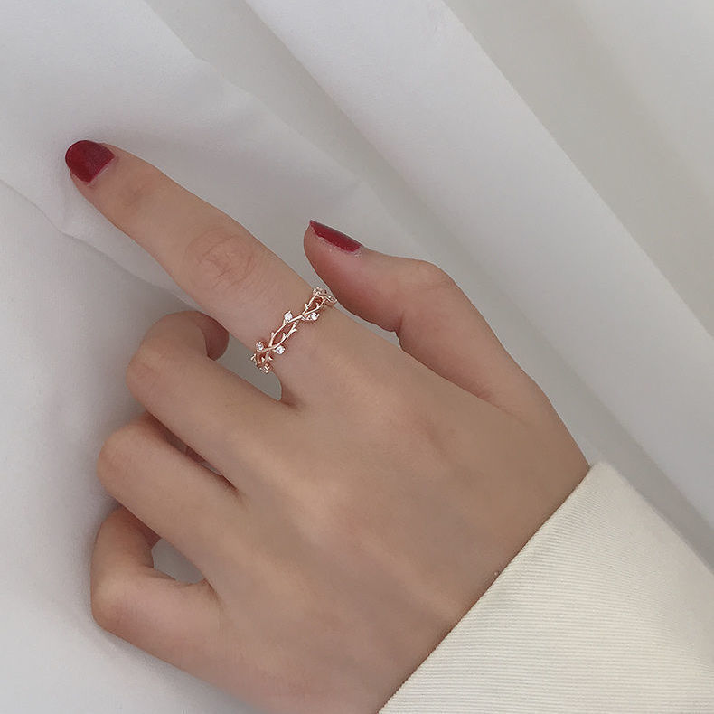 Nhẫn Đeo Tay Làm Từ Kim Loại Đính Đá Phong Cách Hàn Quốc Thời Trang Thanh Lịch Cho Nữ