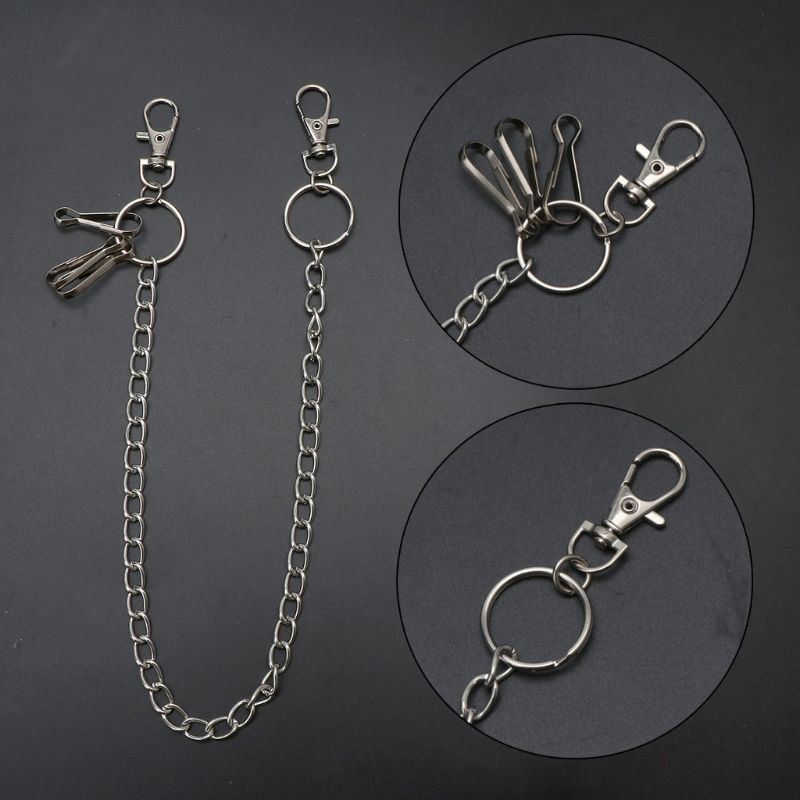 Chuỗi dây xích đeo hông gắn quần jean 16 inch có móc khóa