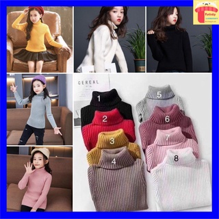 Áo len cổ lọ cho bé trai và bé gái, Áo len tăm trẻ em 2-8 tuổi phong cách Hàn Quốc mềm mượt không bai xù