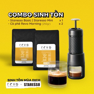 Dụng cụ pha cà phê espresso mini staresso basic + 2 gói cà phê pha máy 250gr