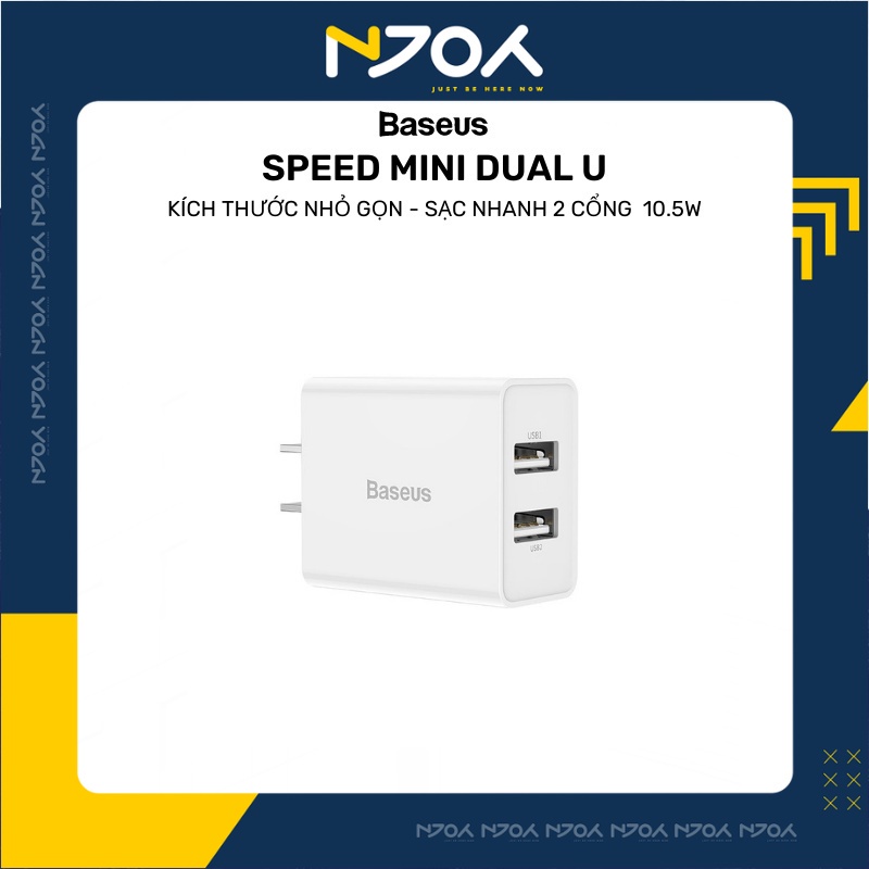 Củ Sạc Baseus 2 Cổng USB Dành Cho Ip Samsung Huawei Xiaomi Oppo Điện Thoại Smartphone Tablet Máy Tính Bảng