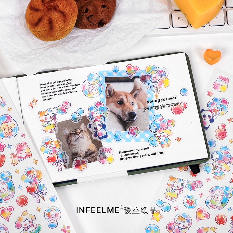 1 Tờ Sticker Dán Trang Trí Sổ Lưu Niệm Hình Hoạt Hình DIY