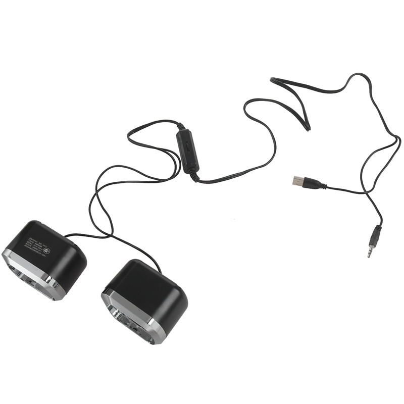 Loa Máy Tính USB 2.0 Có Dây Cho Desktop Laptop Notebook PC MP3 MP4 3.5mm AUX Màu Đen