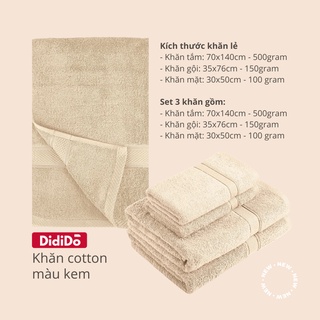 Set 3 khăn tắm cao cấp, cotton CD40/2