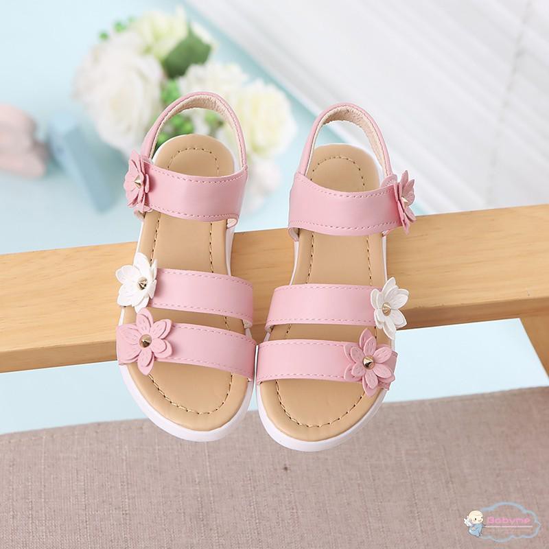 Giày sandal đính bông đơn giản dễ thương cho bé gái