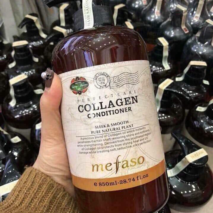 (GIÁ SỐC) (cả cặp) Dầu gội đầu-cặp gội xả cao cấp collagen mefaso 850ml ( giá bán cả cặp 2 chai)