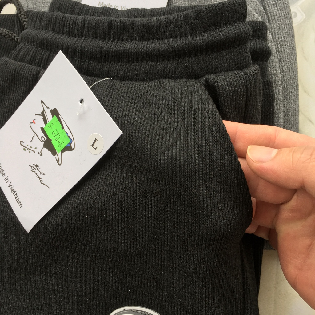 Quần jogger nữ Ulzzang Len Tăm-Quần len tăm LOGO thiết kế bo gấu BIG SIZE trẻ trung co giãn 4 chiều mã xmtk070