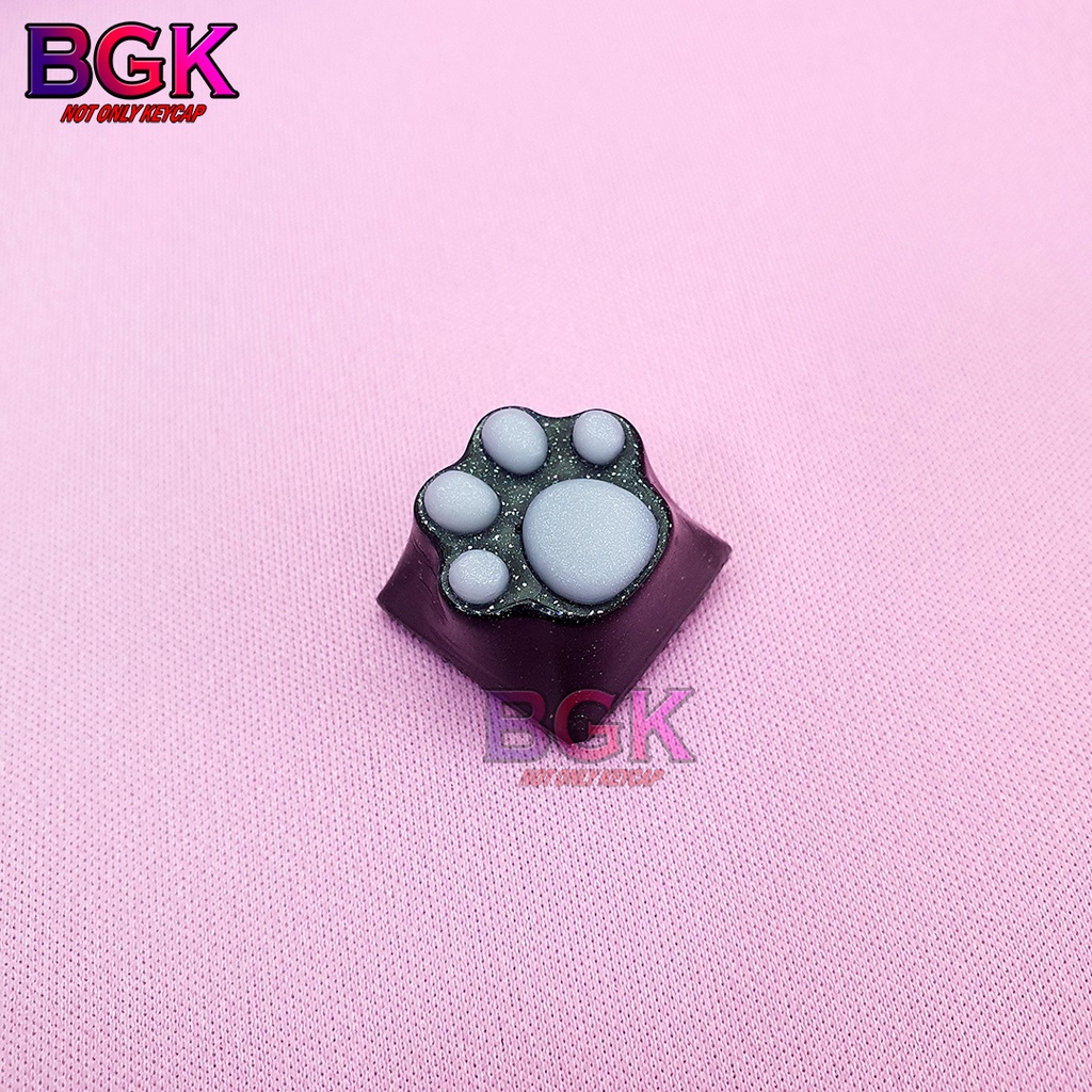 Keycap Lẻ Artisan Chân Mèo dễ thương màu Đen Trắng ( cast resin nhiều lớp, keycap resin độc lạ )