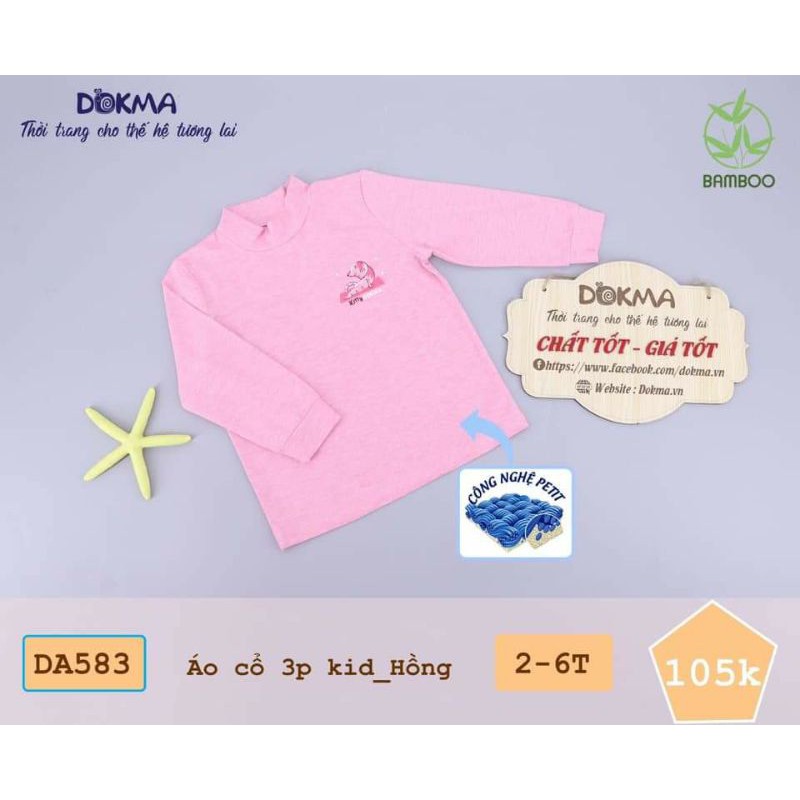 [Dokma] Áo cổ 3p Kid DA583 in hình thú