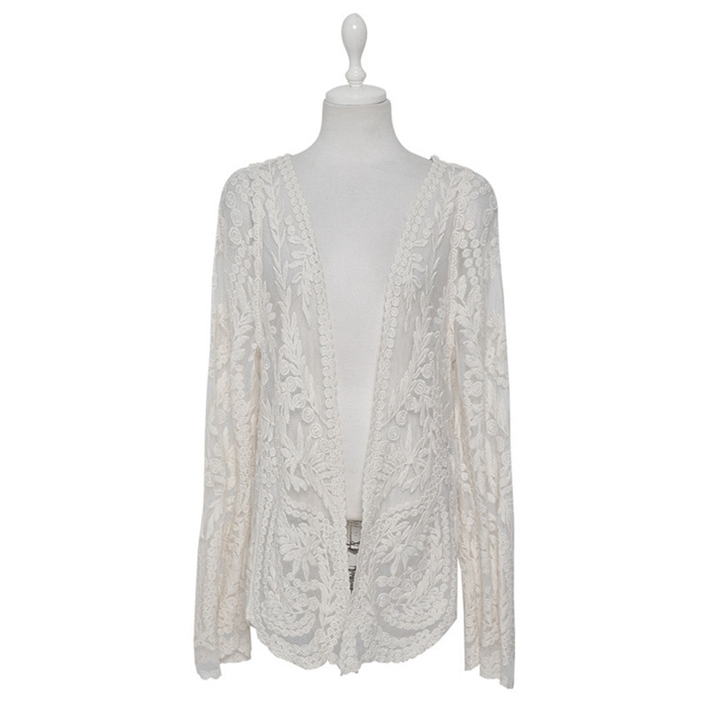 Áo khoác cardigan dài tay phối ren thêu họa tiết xinh xắn dành cho nữ
 | BigBuy360 - bigbuy360.vn