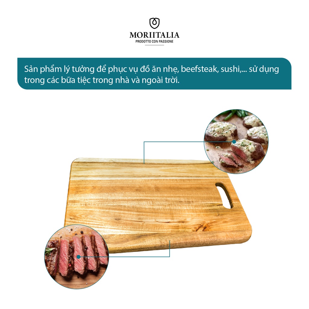 Thớt gỗ tràm Moriitalia tiện lợi độ bền cao THOT00008396