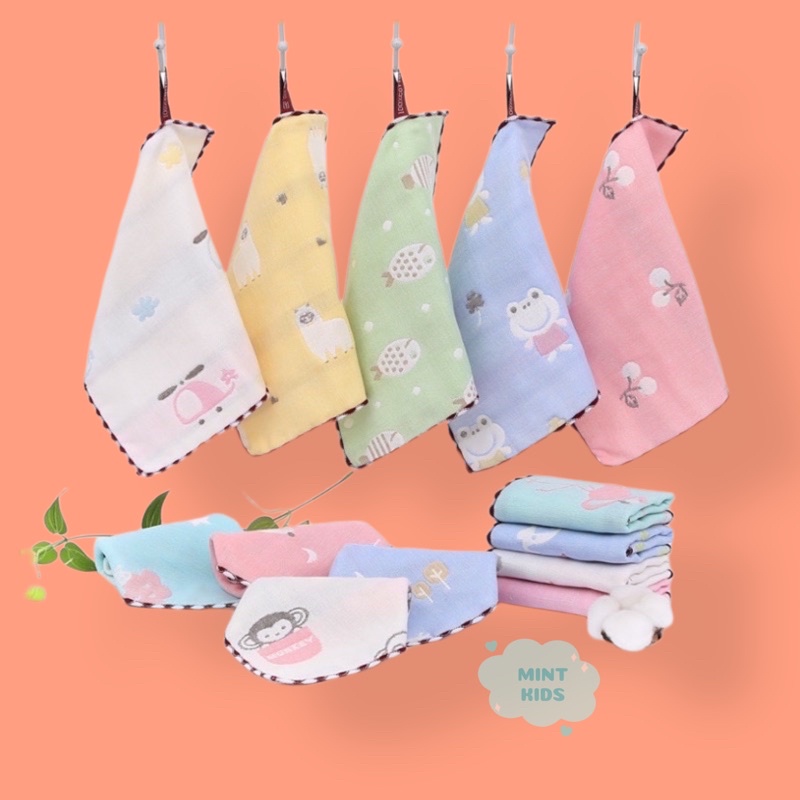 [Chọn mẫu] Khăn xô 6 lớp cotton mềm mại hoạ tiết dễ thuơng cho bé yêu