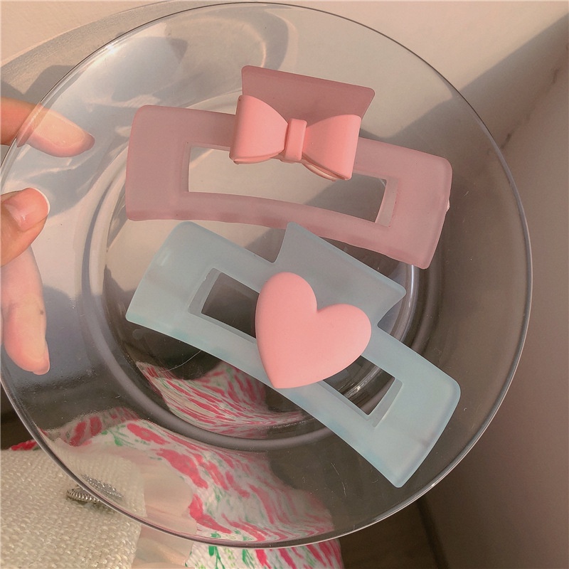 Kẹp tóc TENDER AFTERNOONS kiểu nơ/ trái tim bằng acrylic dễ thương cho bé gái