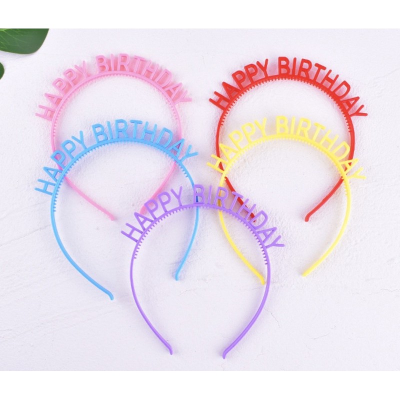 Bờm tóc Happy Birthday phụ kiện sinh nhật sắc màu dễ thương giá rẻ J03