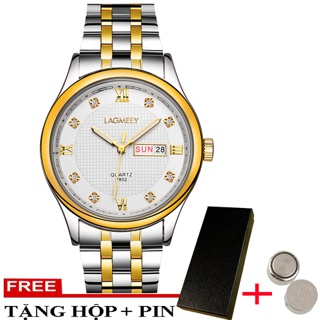 (CHUẨN MEN) Đồng Hồ Nam 2 Lịch LAGMEEY LG1818 Doanh Nhân Dây Thép không Gỉ Cao Cấp_Full Box