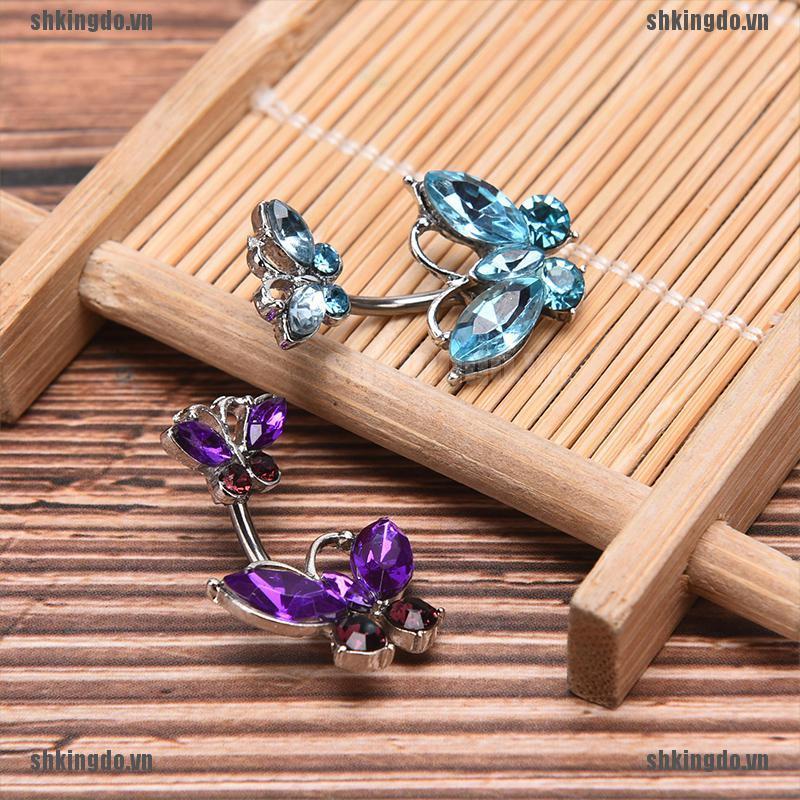 Khuyên Rốn Hình Bướm Đính Đá Xinh Xắn