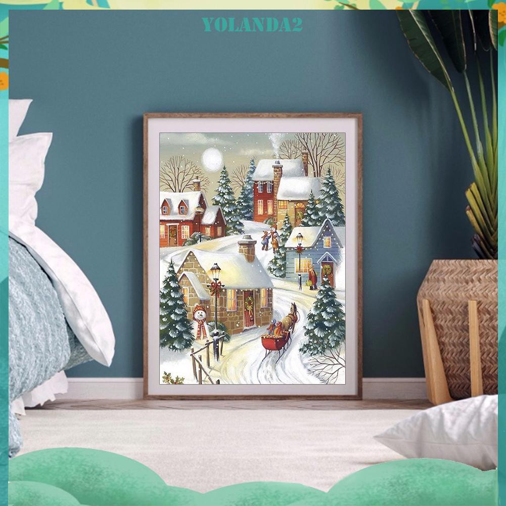 Bộ Tranh Thêu Chữ Thập Diy 11ct Hình Bông Tuyết Toàn Bộ