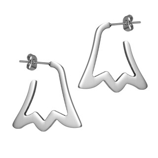 [ẢNH THẬT] Bông Tai Hình Học Thời Trang Phong Cách Hàn Quốc - Màu Xám Trắng - Thép Không Gỉ - TITIAN