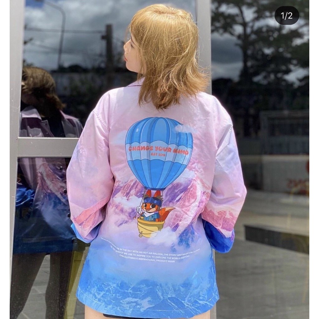 [MÀU 3D] Áo khoác dù loang 3D khinh khí cầu vải dù Mero cực xịn, không phai màu