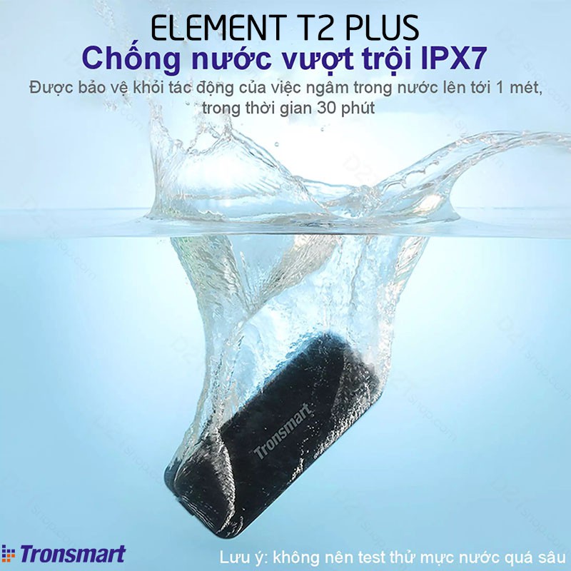 Tronsmart Element T2 Plus | BẢN NÂNG CẤP | Loa bluetooth 5.0/NFC, công suất 20W, kháng nước IPX7, 24 giờ hoạt động