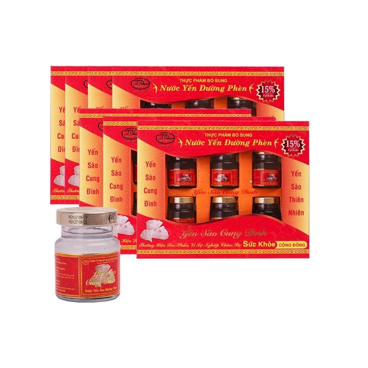 KÈM TÚI - COMBO 10 Hộp Nước yến đường phèn  - Yến sào Cung Đình