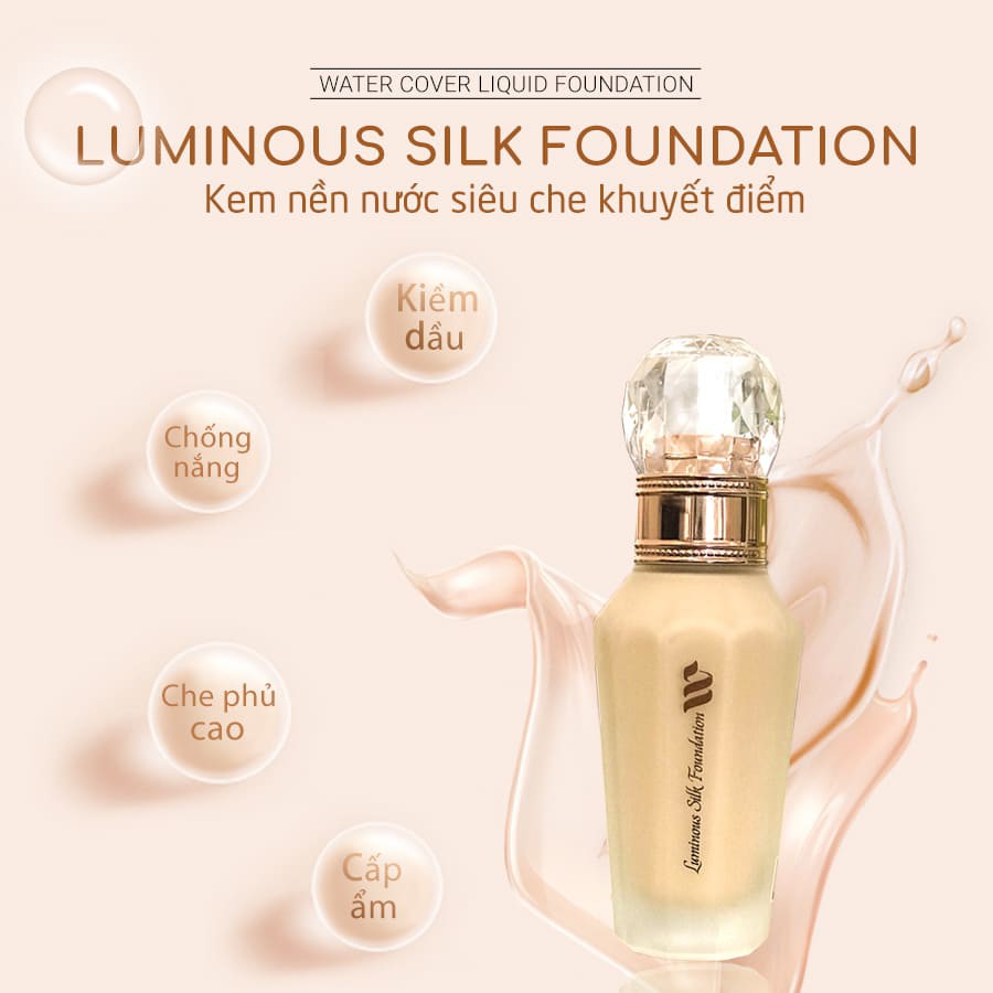 Kem Nền siêu che khuyết điểm WSKIN Luminous Silk Foundation Hàn Quốc