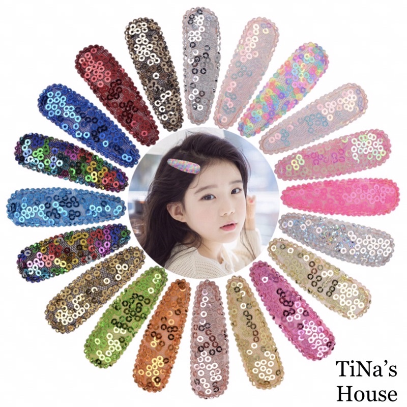 Kẹp Tóc Đính Sequins Nhiều Màu Cho Bé… Set/02cái… Giao Ngẫu nhiên.