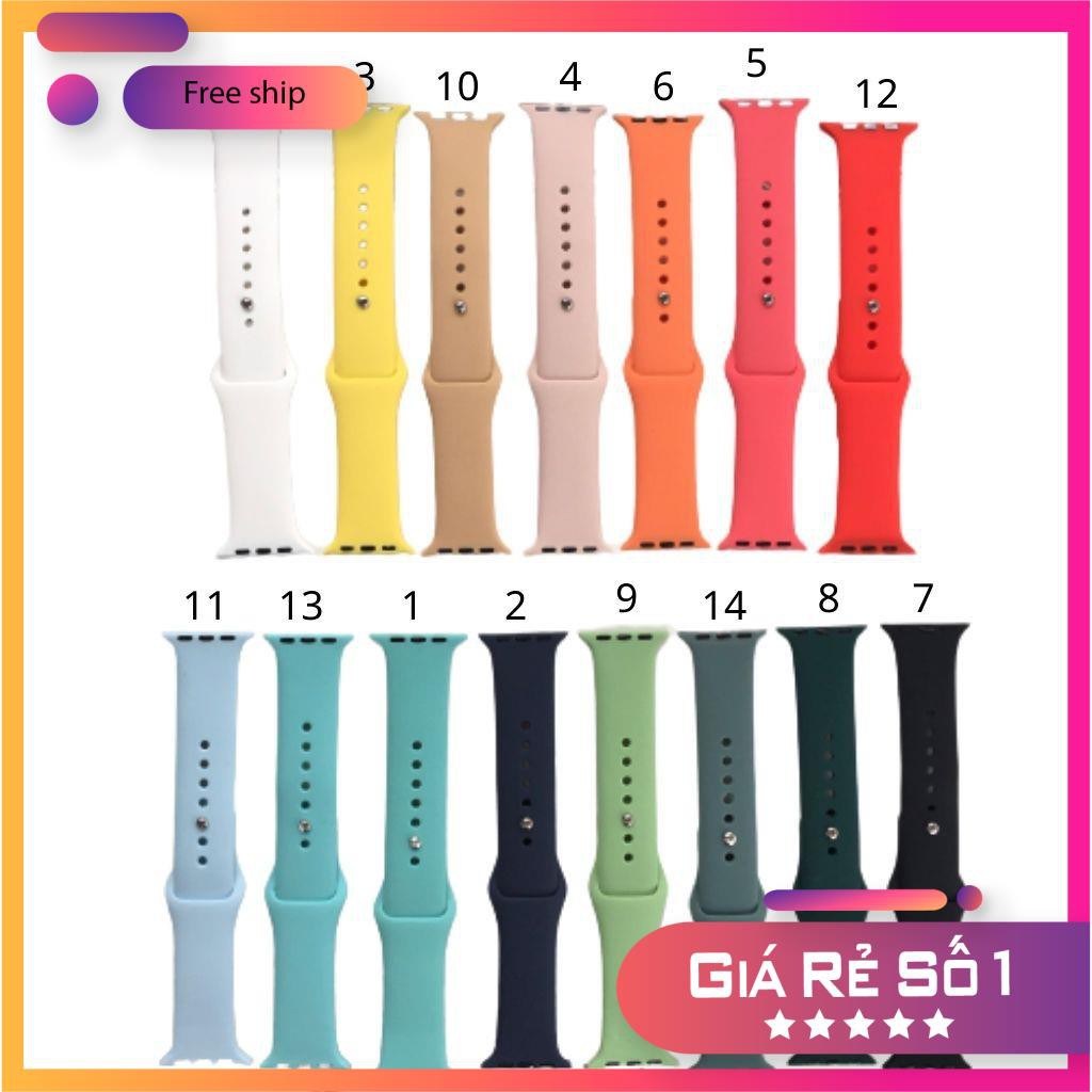 Dây Ap Watch  Freeship  Dây Đồng Hồ Thông Minh Ap Watch Silicon 15 Màu ⚡ Series 5/4/3/2/1 ⚡ 38mm/40mm &amp; 42mm/44mm