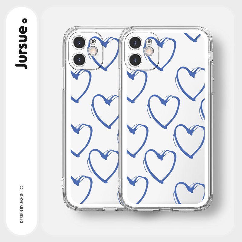 Ốp lưng JURSUE mềm viền vuông hình dễ thương đẹp cho iPhone 13 12 11 Pro Max SE 2020 X XR XS ip 8 7 6 6S Plus kute Y226